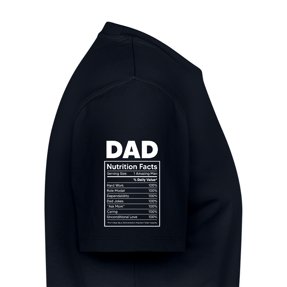 Miesten Spreashirt Premium T-Paita Dad aiheisella Rinta- ja hihaprintillä - laivastonsininen