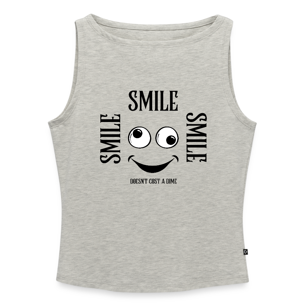 Naisten Hihaton toppi venepääntiellä Smile - meleerattu harmaa