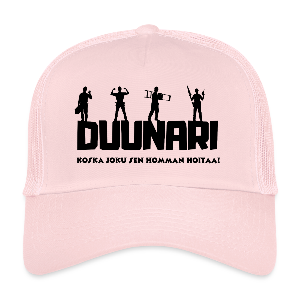 Trucker lippis Duunari Printillä - vaaleanpunainen