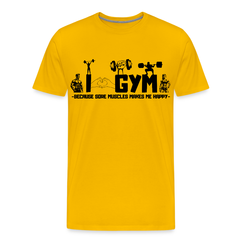 Miesten Spreadshirt Premium T-paita Sali - auringonkeltainen