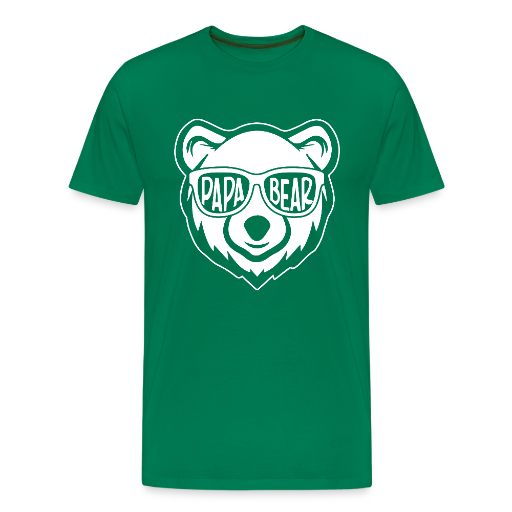 Miesten Spreadshirt Premium T-Paita Papa Bear Printillä - kelly vihreä