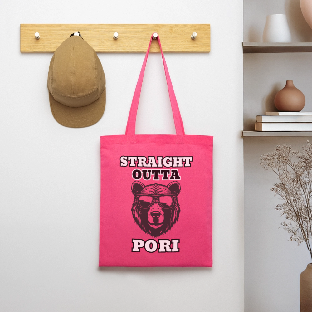 Kangaskassi Straight Outta Pori Mustavalkoinen - azalea