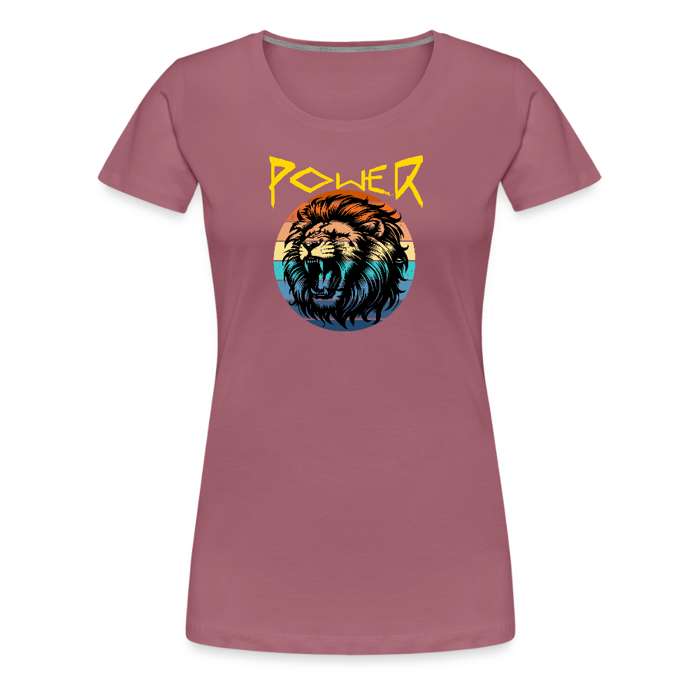 Naisten Spreadshirt Premium T-paita Power Lion - malvanvärinen