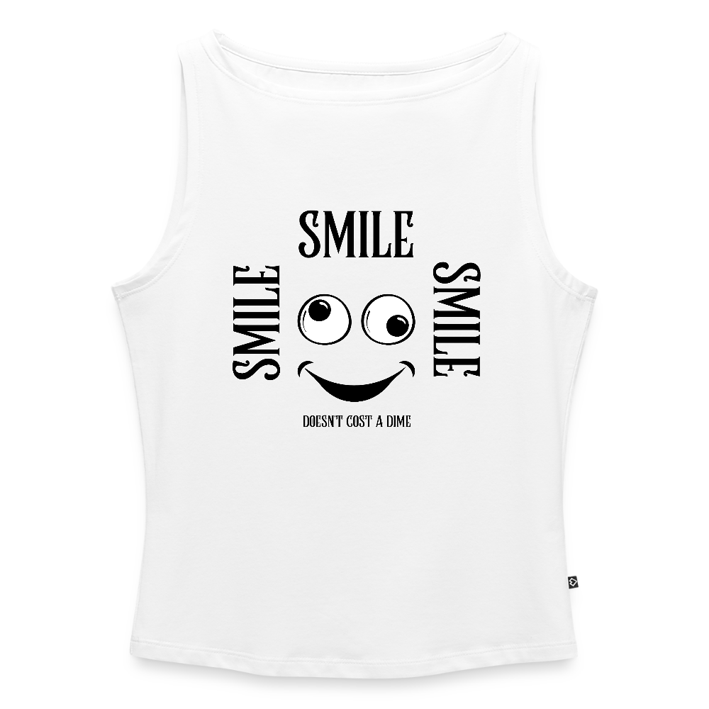 Naisten Hihaton toppi venepääntiellä Smile - valkoinen