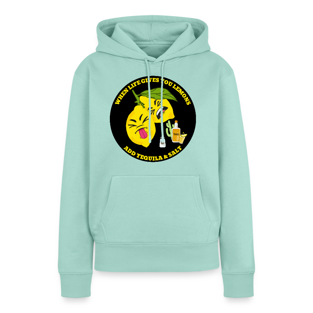 Naisten Premium huppari When life gives lemons black - minttu