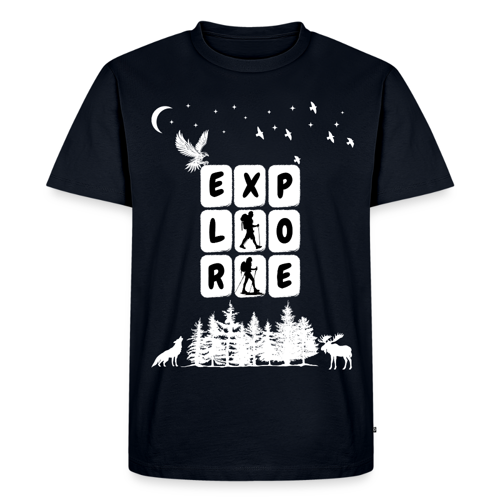 Miesten Premium T-paita Explore - laivastonsininen