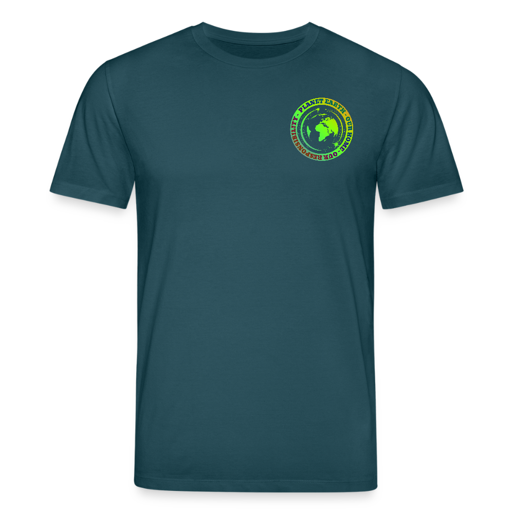 Unisex luomu t-paita Planeetta Maa - tumma petroli