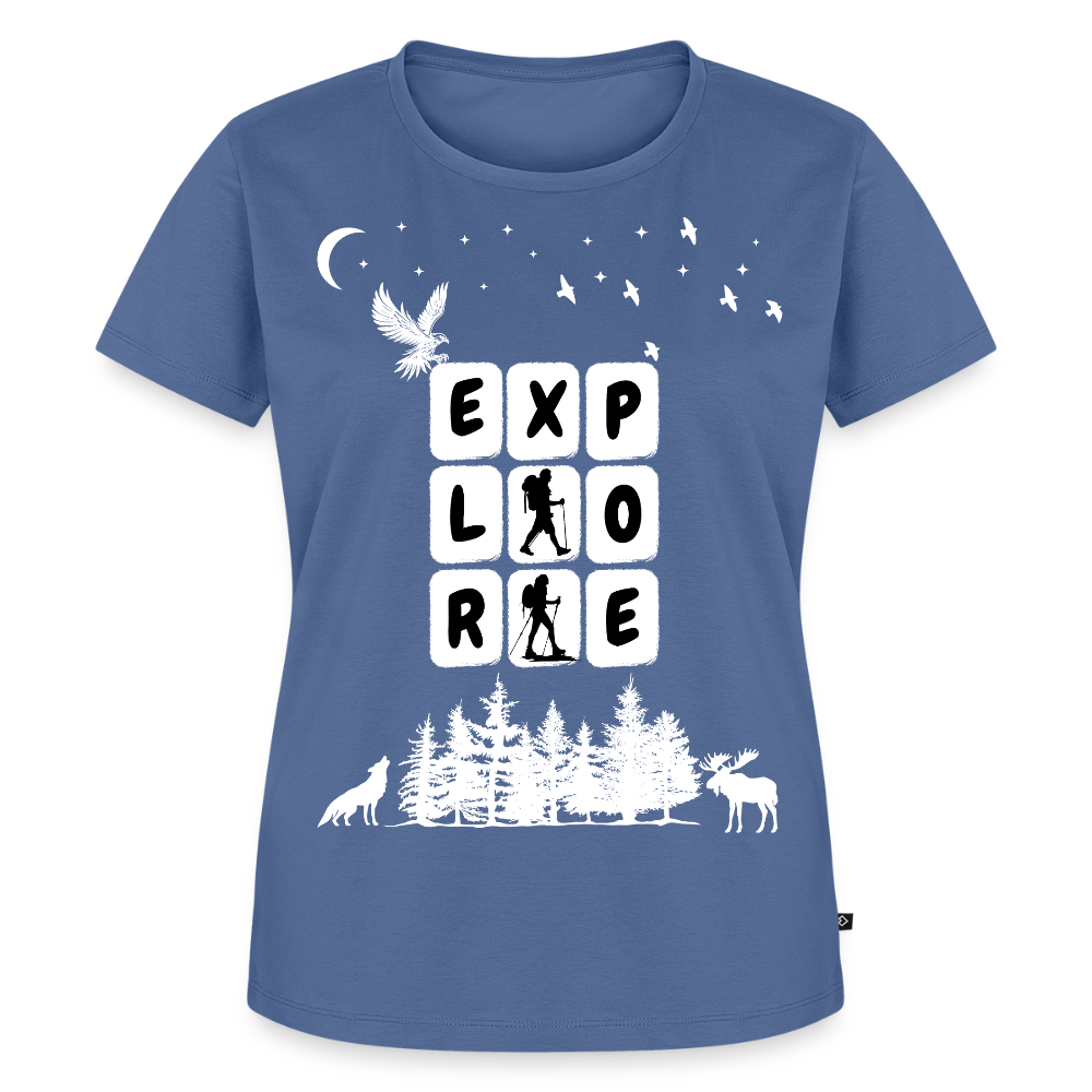 Naisten Premium T-paita Explore - kyyhkynsininen