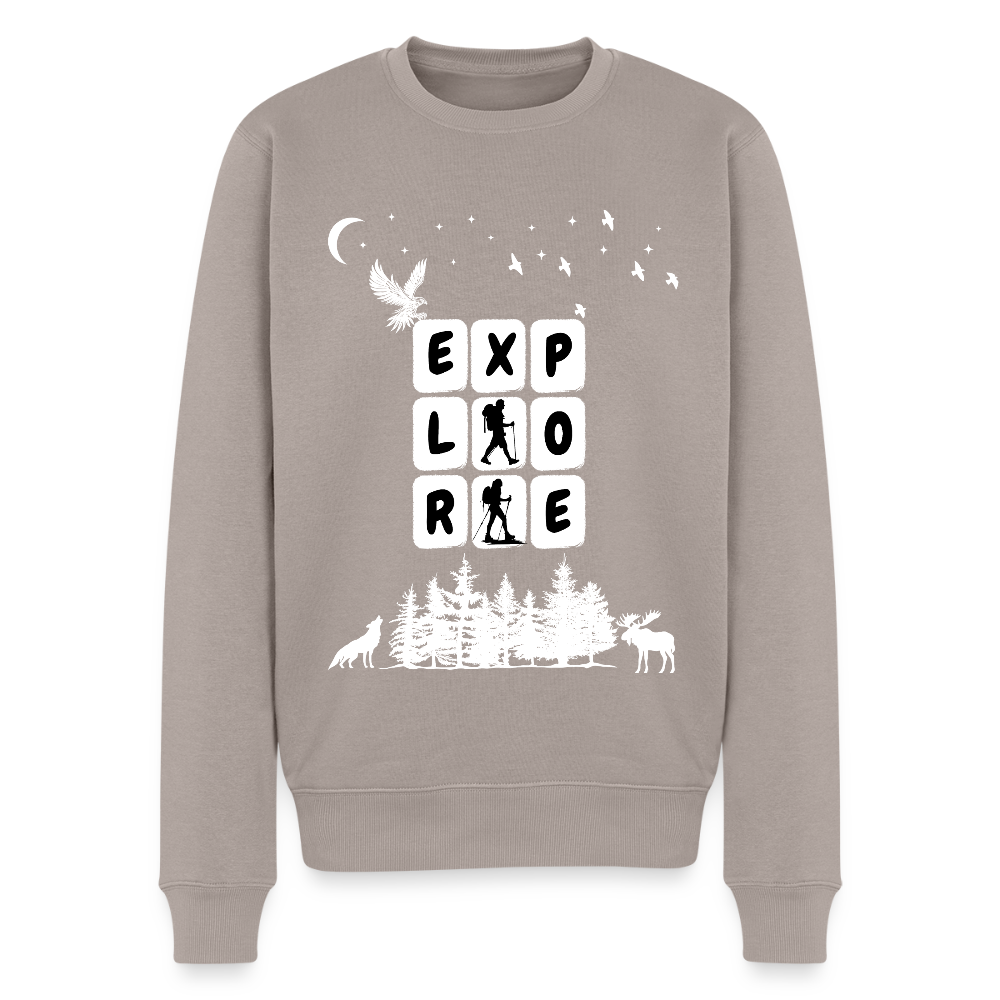 Miesten premium collegepaita Explore - taupe