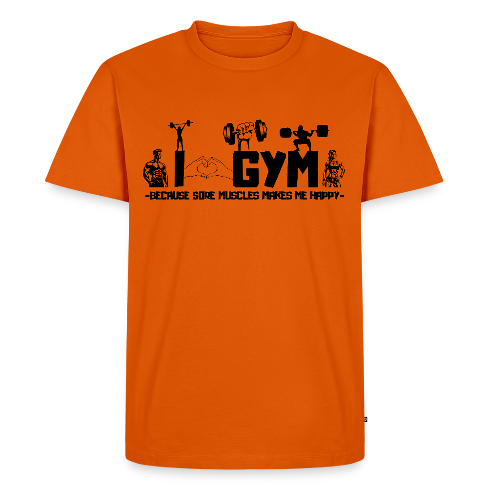Miesten Spreadshirt Premium T-paita Sali - oranssi