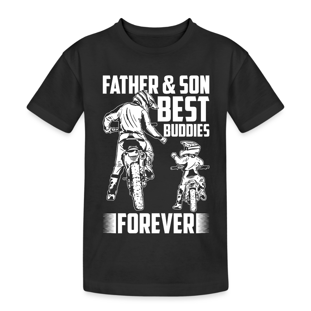 Lasten Heavy Cotton t-paita Father&Son Printillä - musta