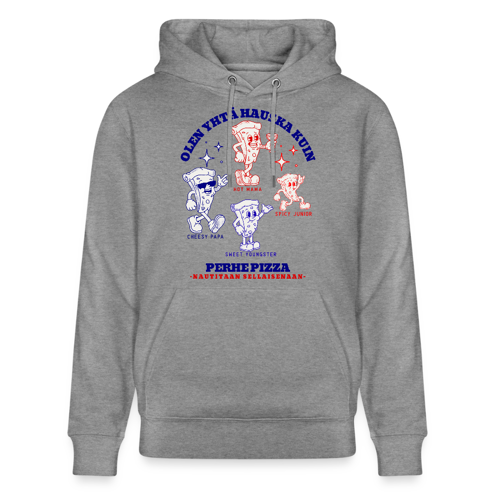 Unisex luomuhuppari Perhe Pizza - vaaleanharmaa marmoroitu