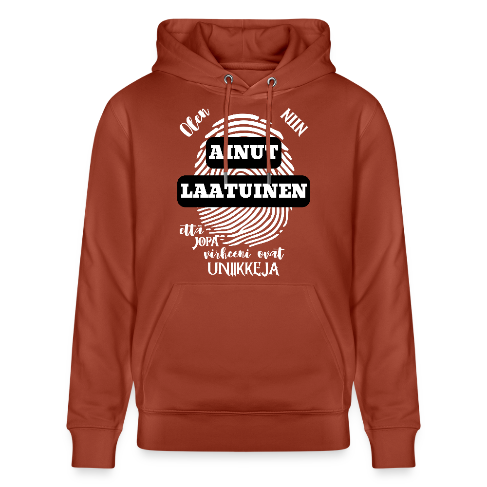Unisex luomuhuppari Ainutlaatuinen - terrakotta