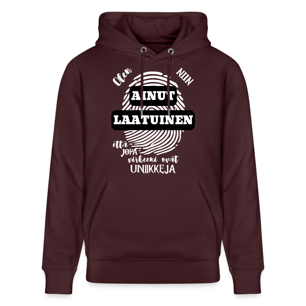 Unisex luomuhuppari Ainutlaatuinen - Maroon