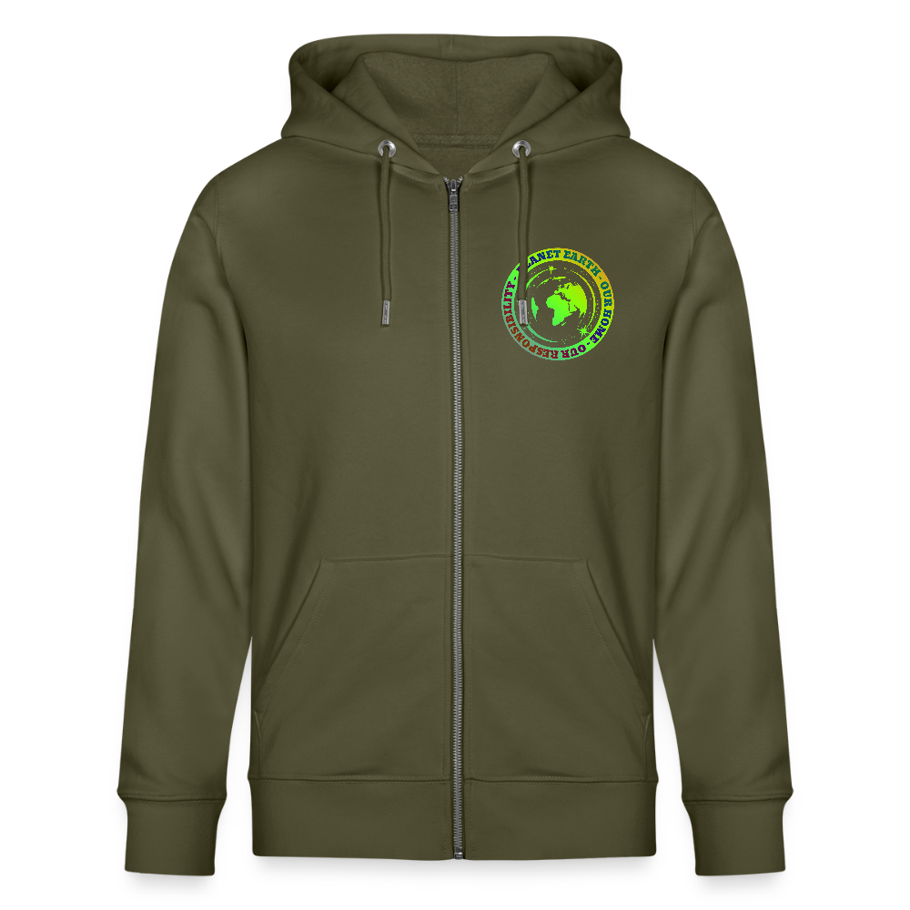 Unisex Luomu Vetoketjuhuppari Planeetta Maa - khaki