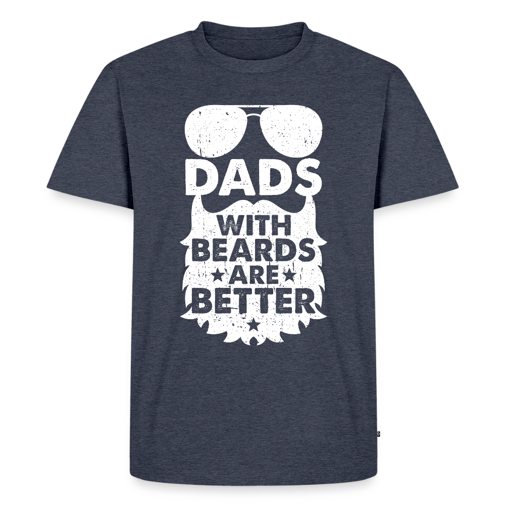 Miesten Spreadshirt Premium T-Paita Dads with beards Printillä - deniminsininen