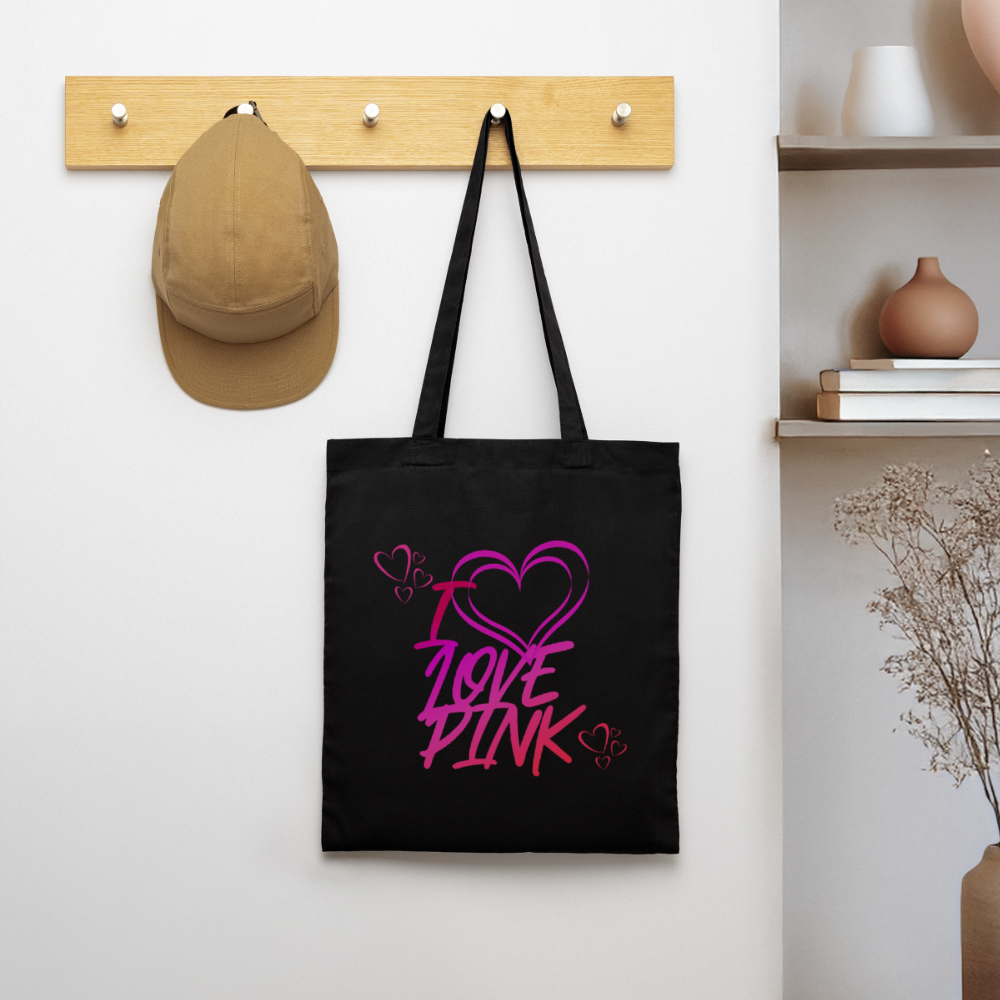 Kangaskassi I Love Pink - musta