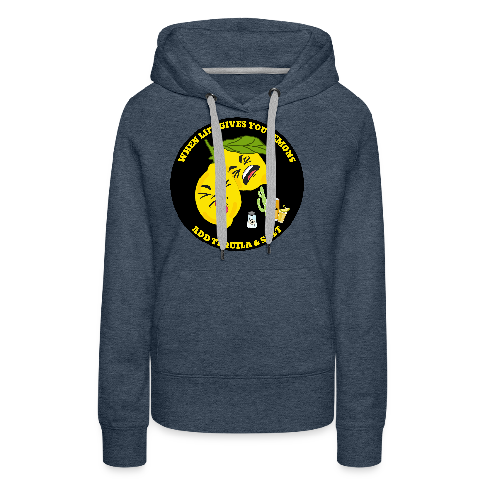 Naisten Premium huppari When life gives lemons black - deniminsininen