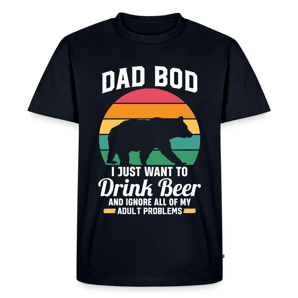 Miesten Spreadshirt Premium T-Paita DAD BOD printillä - laivastonsininen