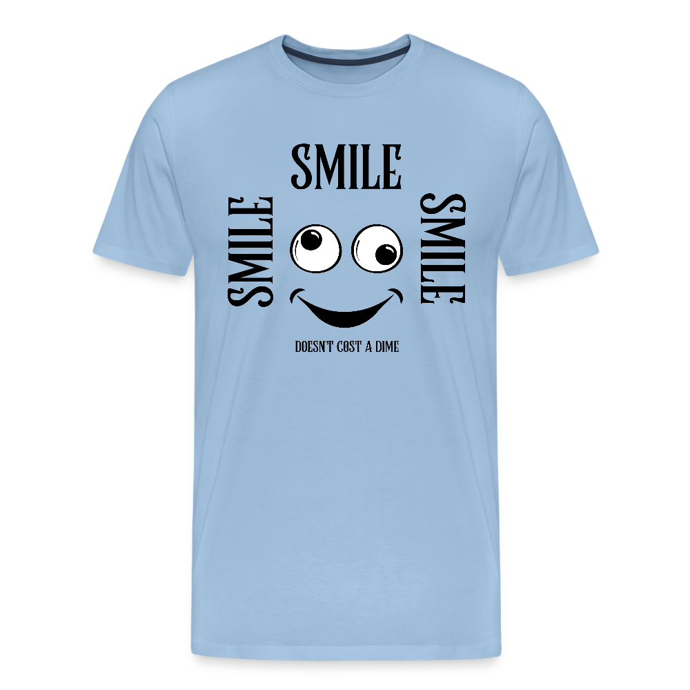 Miesten Spreadshirt Premium T-paita Smile - taivas