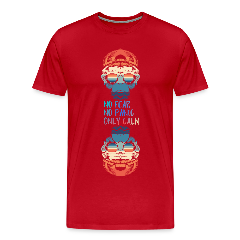 Miesten Premium T-paita Calm Monkey - punainen