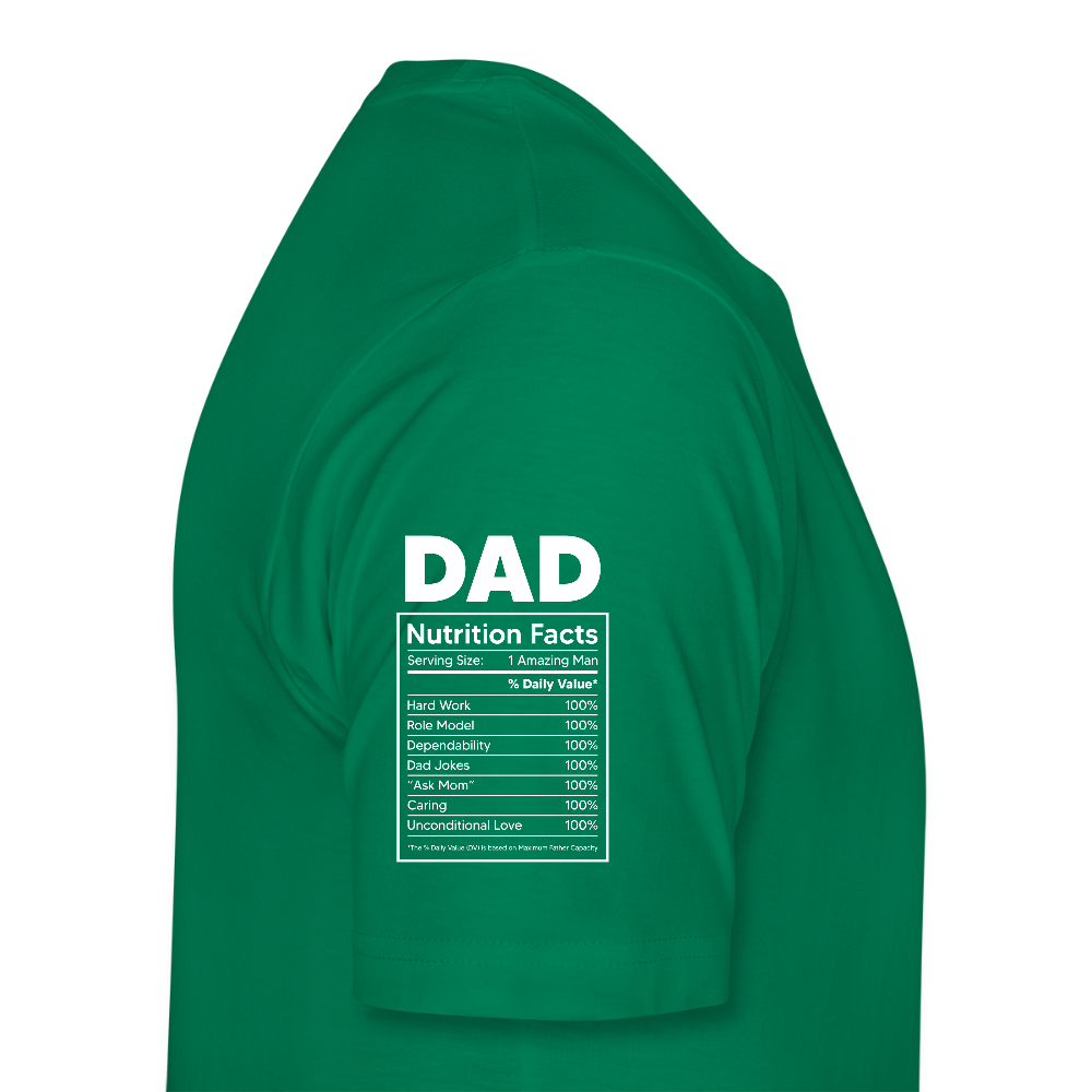 Miesten Spreashirt Premium T-Paita Dad aiheisella Rinta- ja hihaprintillä - kelly vihreä