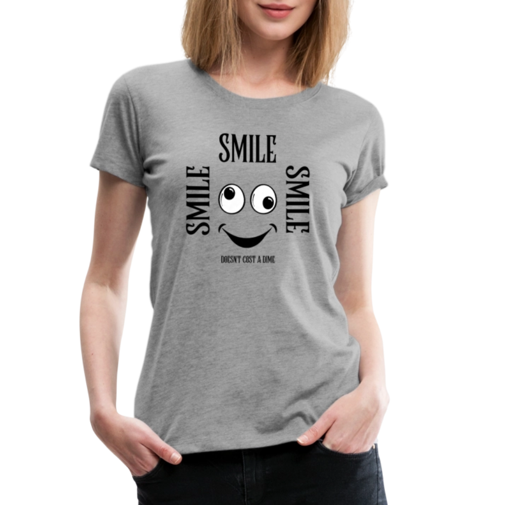 Naisten Premium T-paita Smile - harmaasävyinen