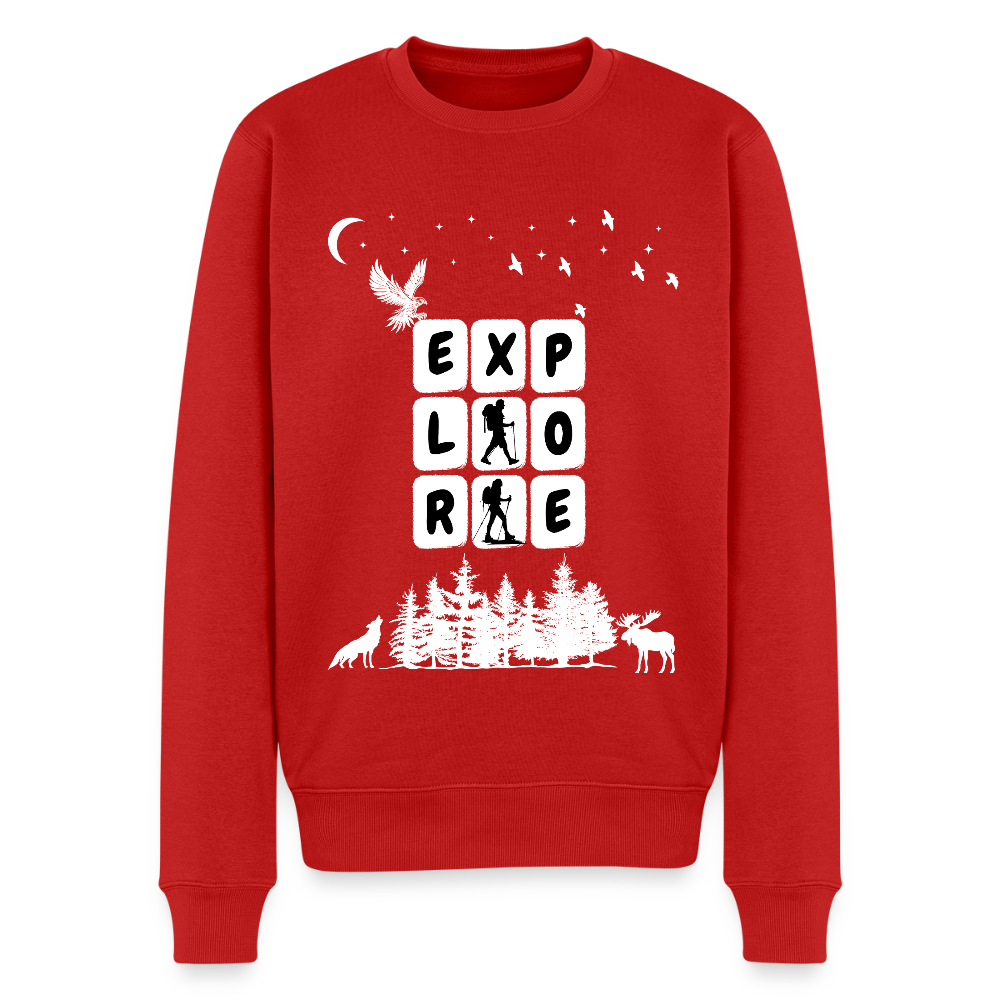 Miesten premium collegepaita Explore - punainen