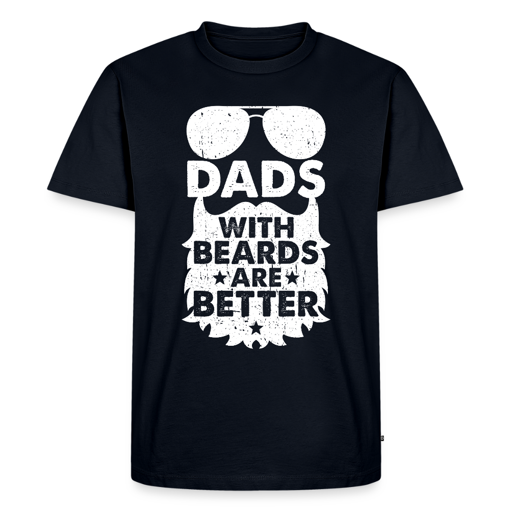 Miesten Spreadshirt Premium T-Paita Dads with beards Printillä - laivastonsininen