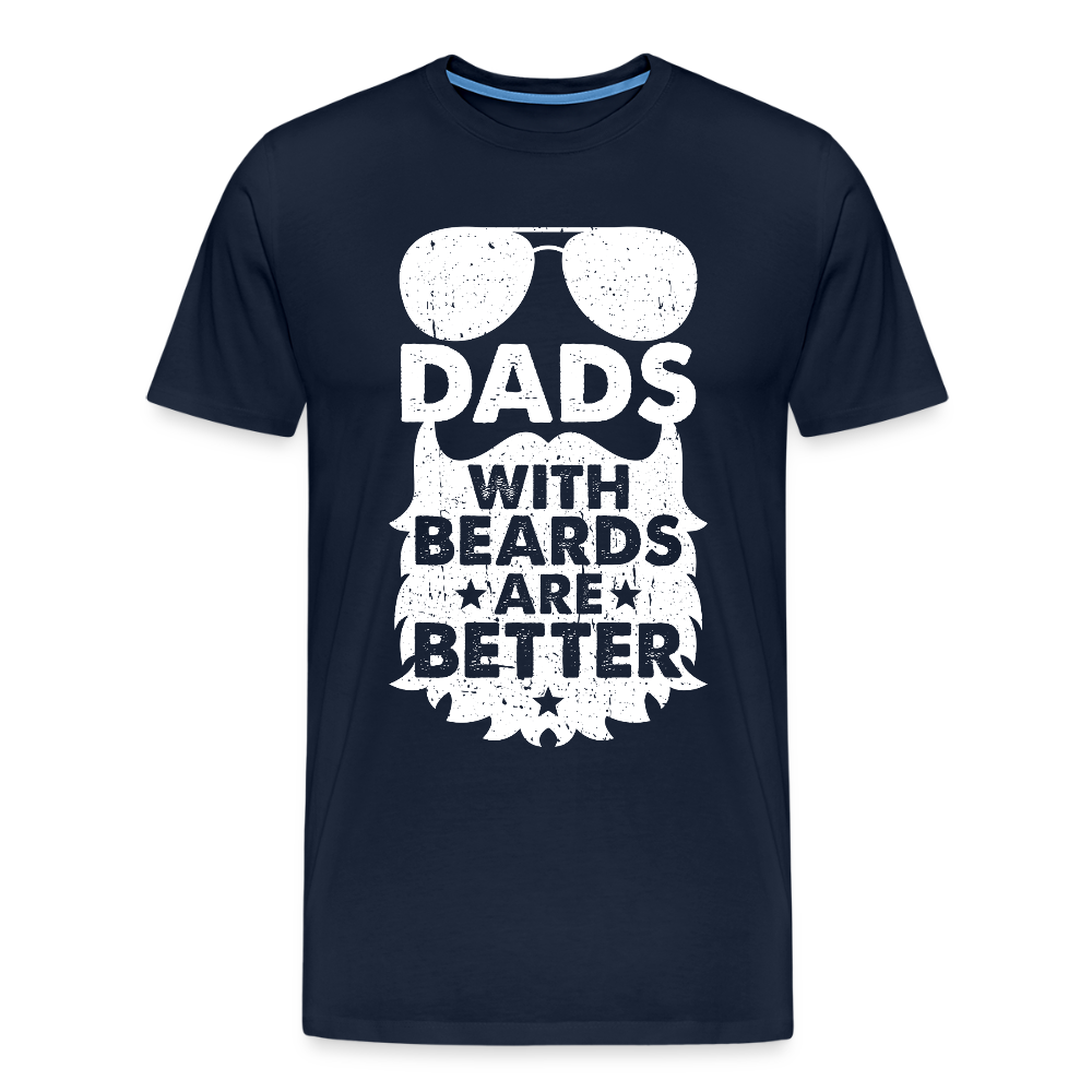 Miesten Spreadshirt Premium T-Paita Dads with beards Printillä - navy