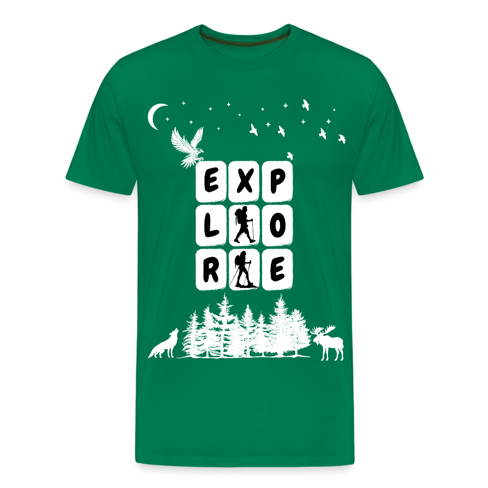 Miesten Premium T-paita Explore - kelly vihreä