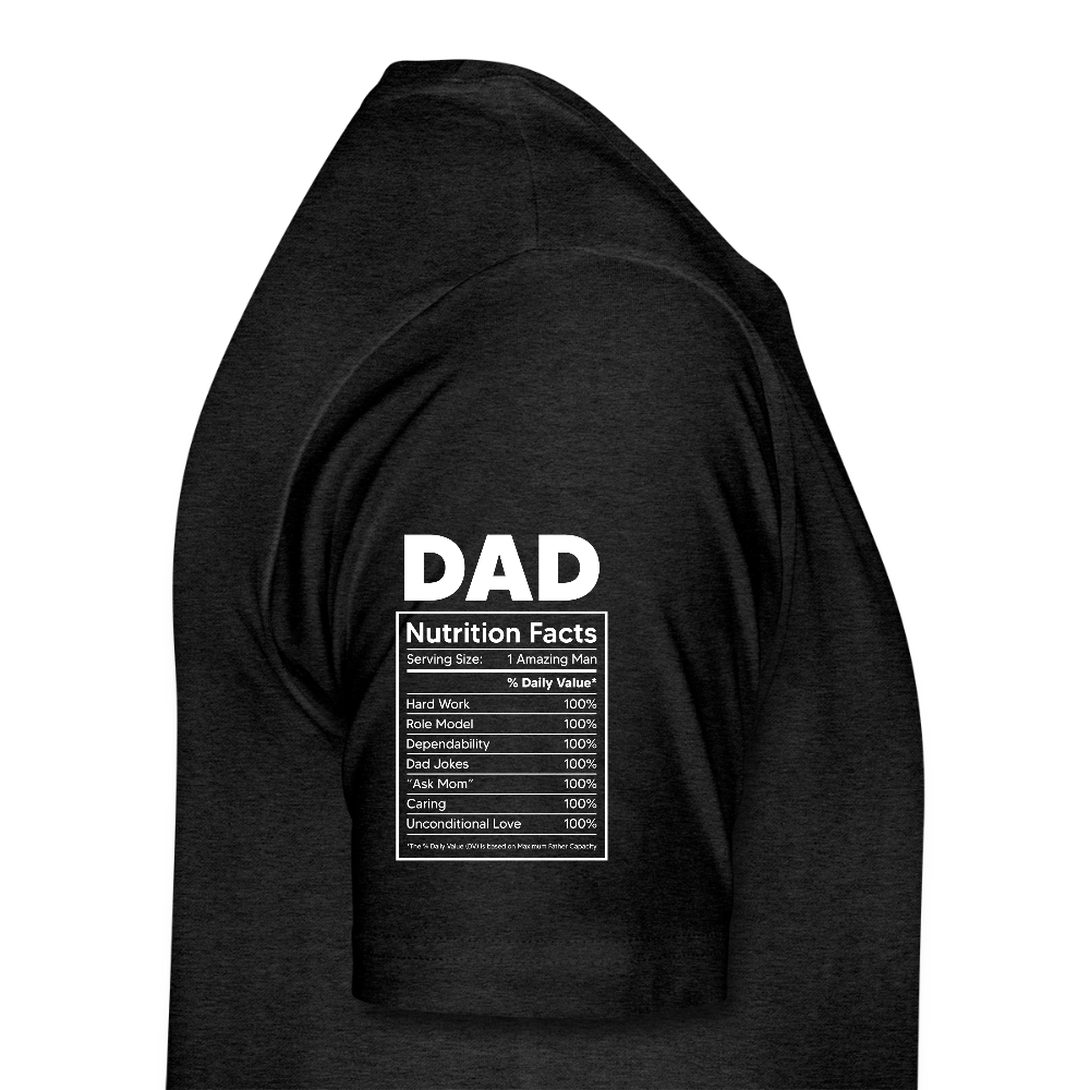 Miesten Spreashirt Premium T-Paita Dad aiheisella Rinta- ja hihaprintillä - hiilenharmaa