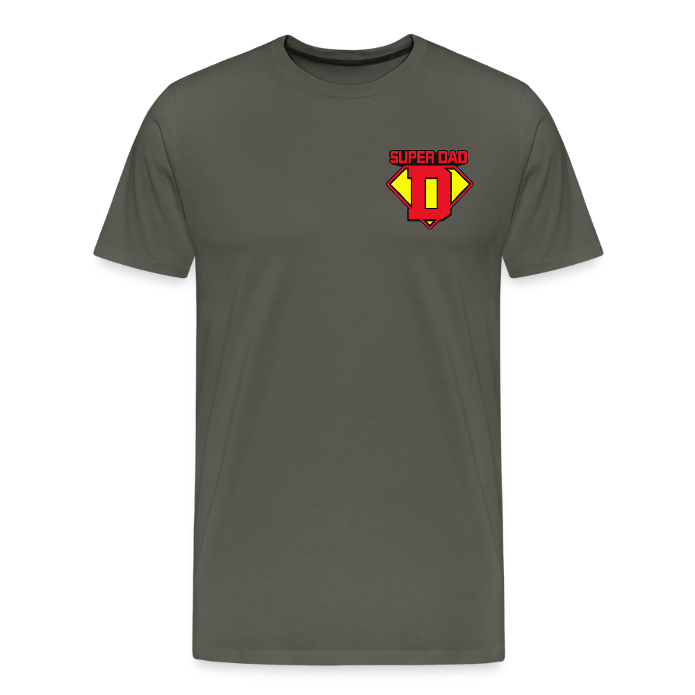 Miesten Spreadshirt Premium T-Paita Superdad rintapainatuksella - asfaltin