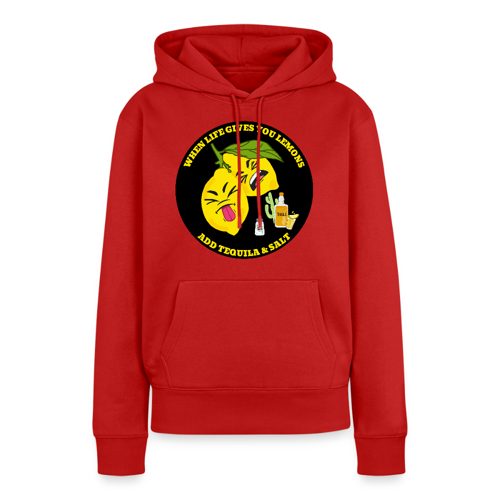 Naisten Premium huppari When life gives lemons black - punainen