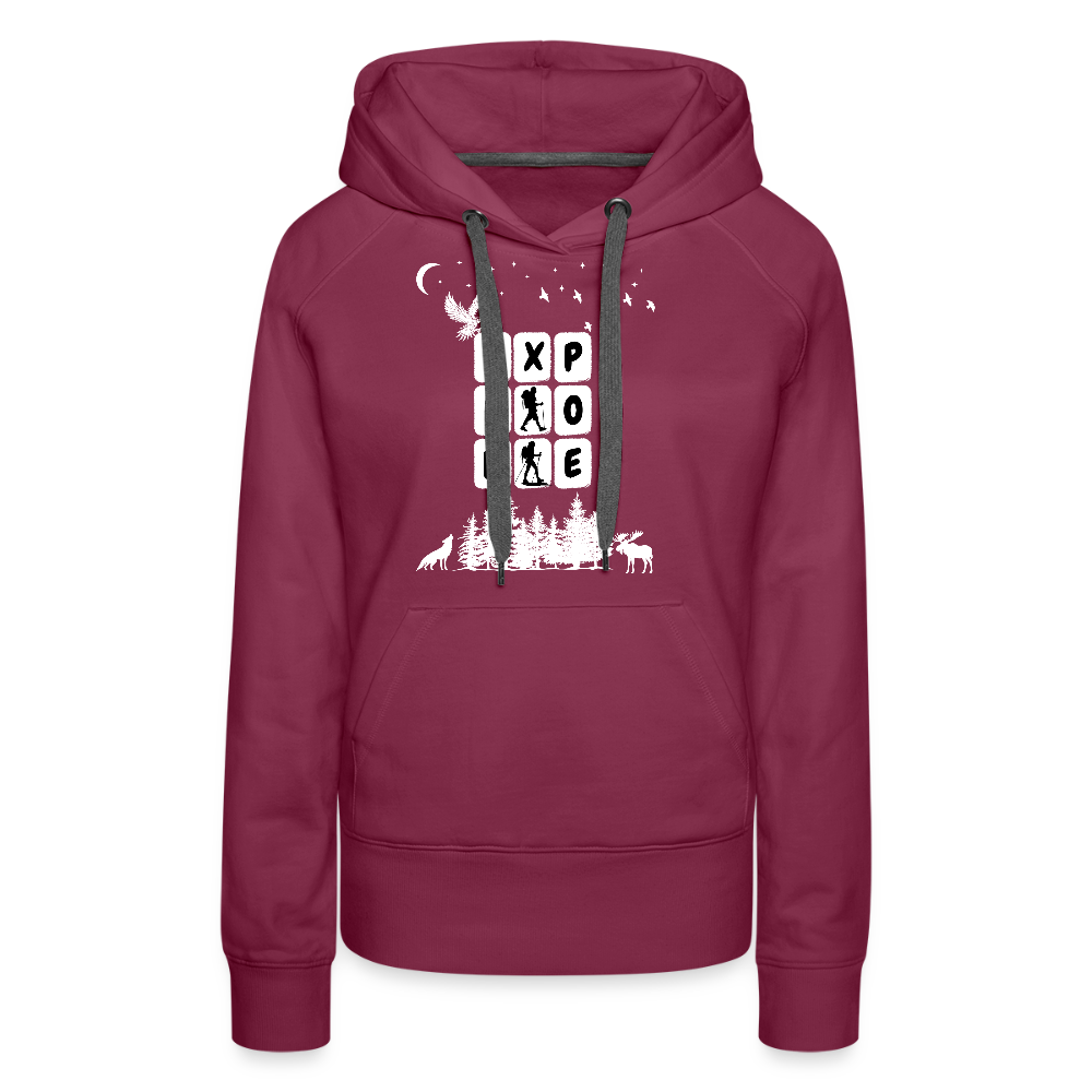 Naisten Spreadshirt Premium huppari Explore - bordeaux