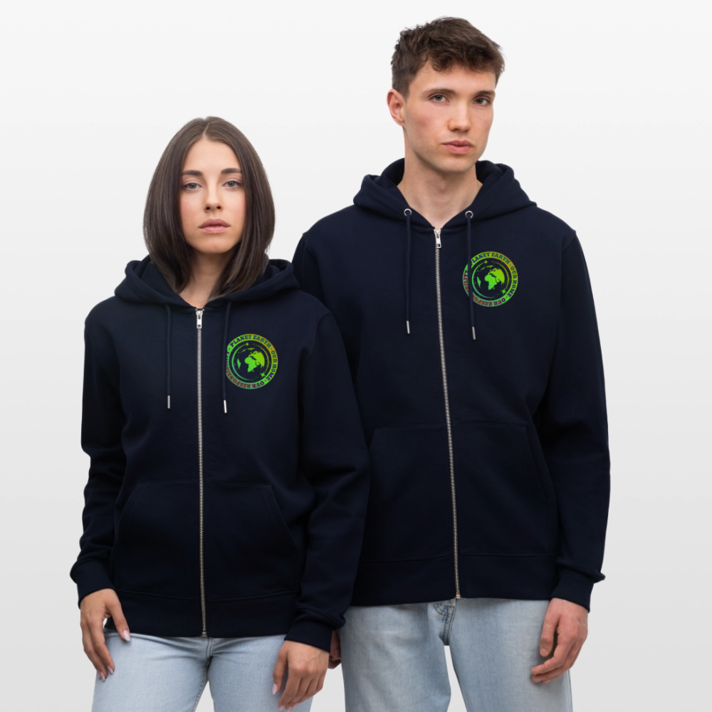 Unisex Luomu Vetoketjuhuppari Planeetta Maa - laivastonsininen