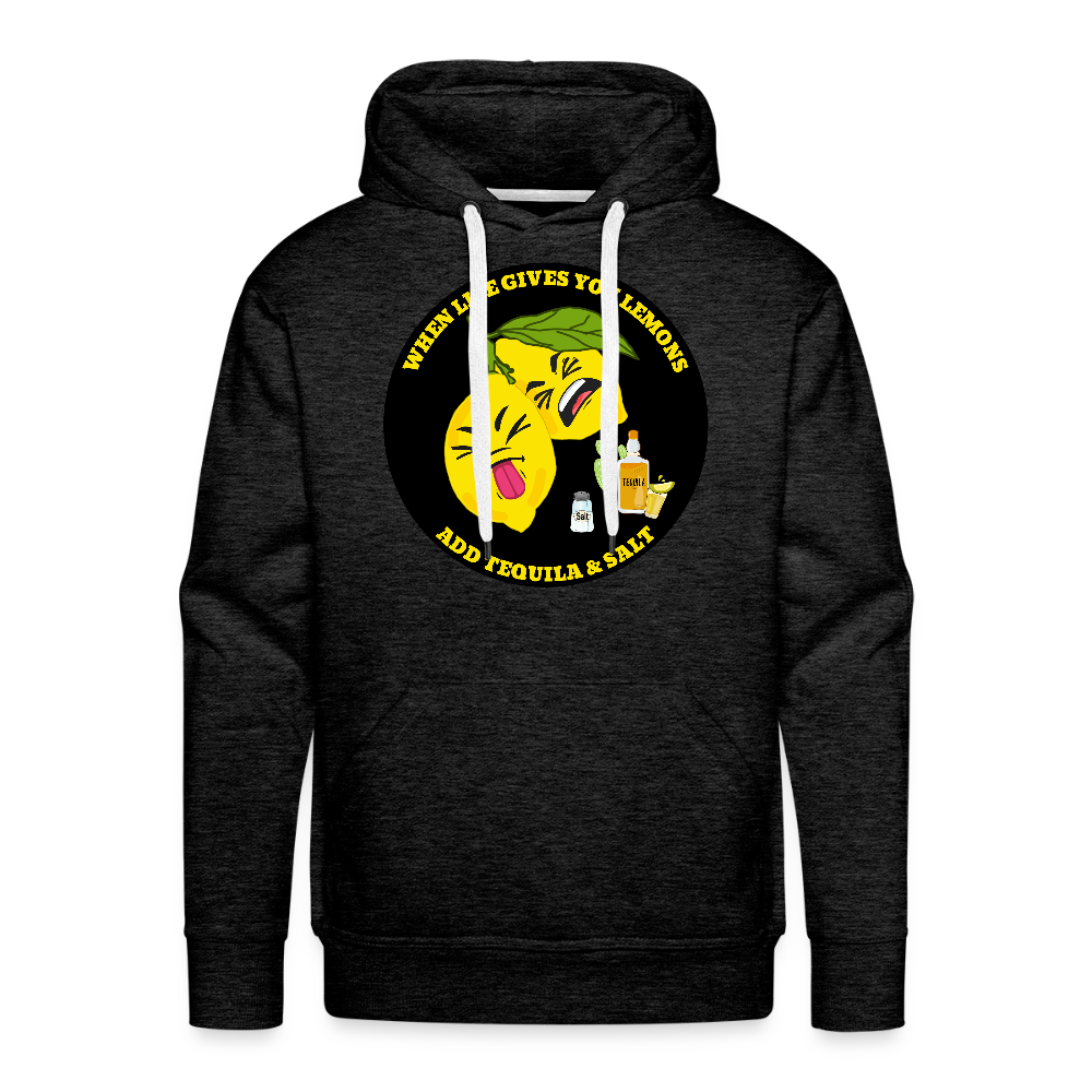 Miesten Premium huppari When life gives lemons black - hiilenharmaa