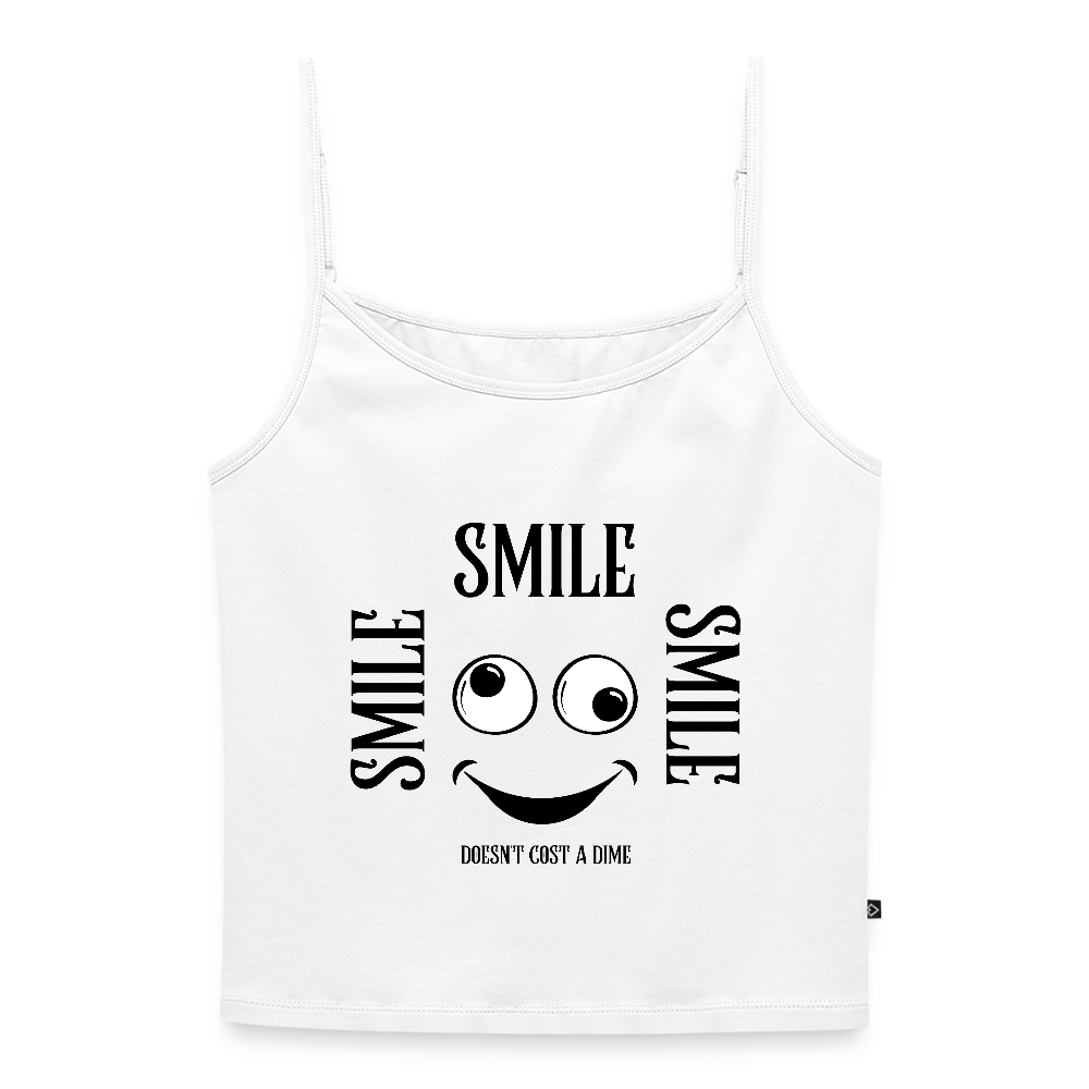 Naisten Spagettiolkaiminen toppi Smile - valkoinen