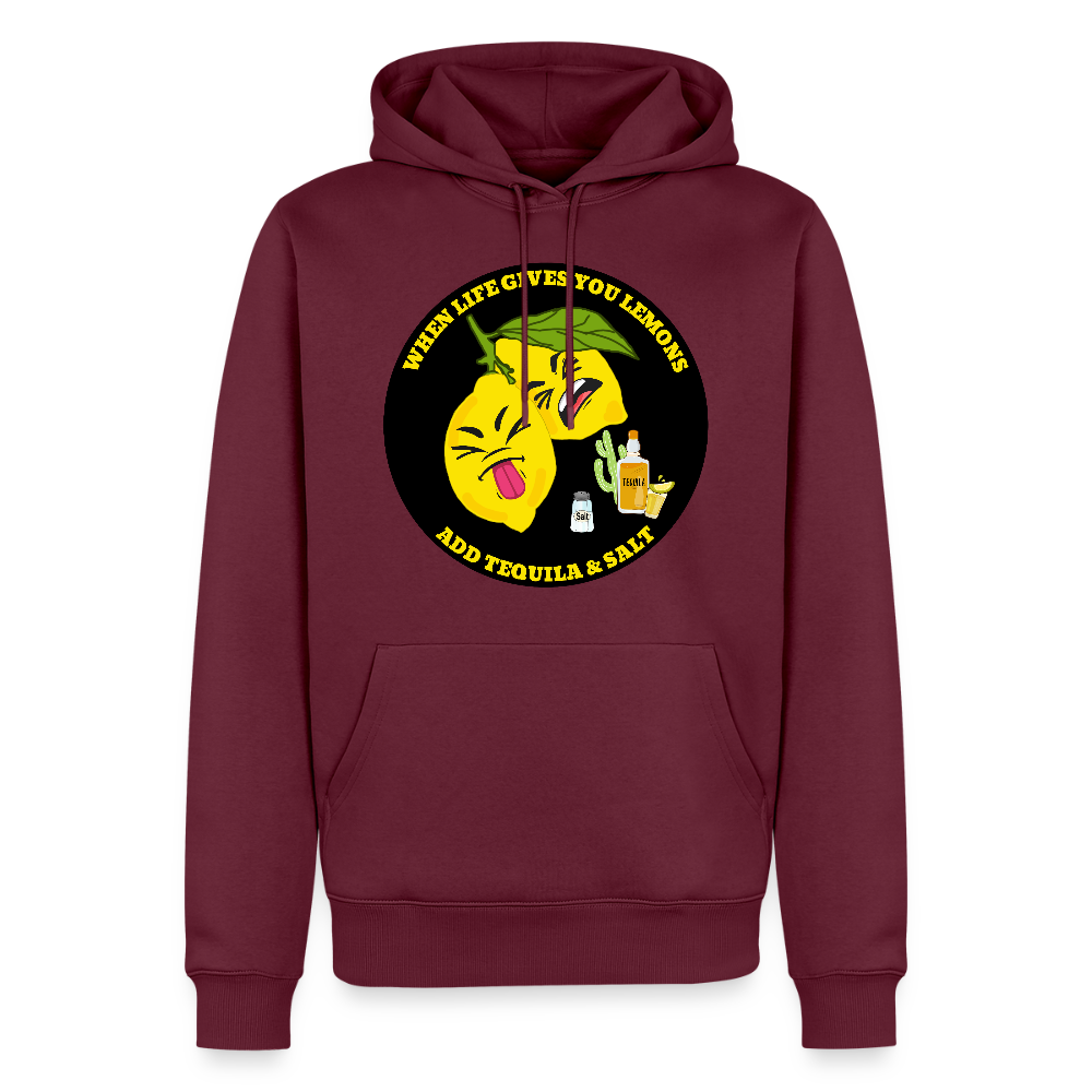 Miesten Premium huppari When life gives lemons black - viininpunainen