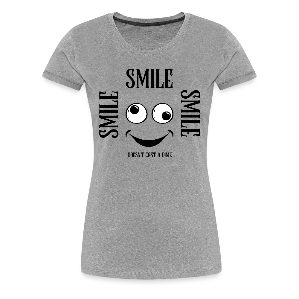 Naisten Premium T-paita Smile - harmaasävyinen