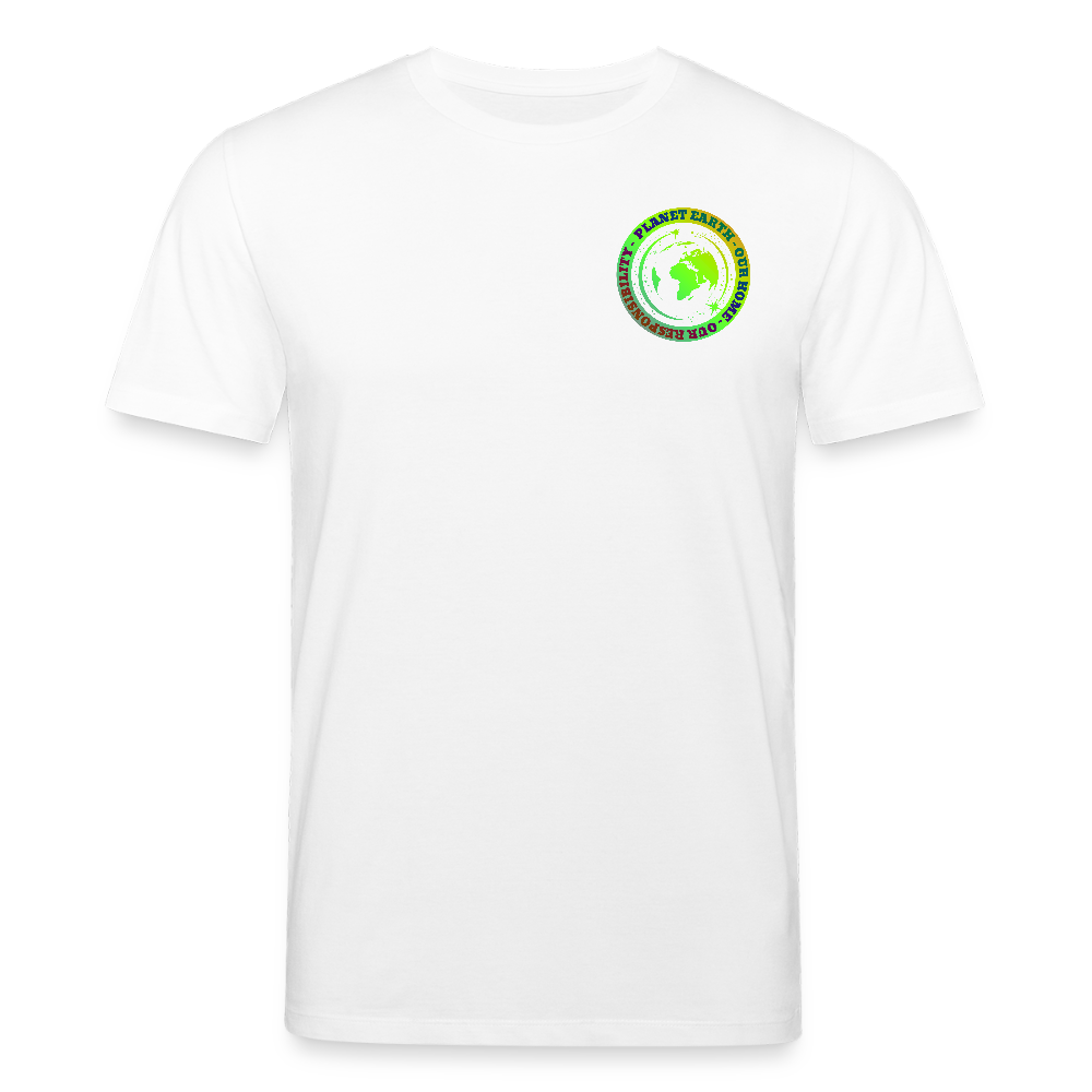 Unisex luomu t-paita Planeetta Maa - valkoinen