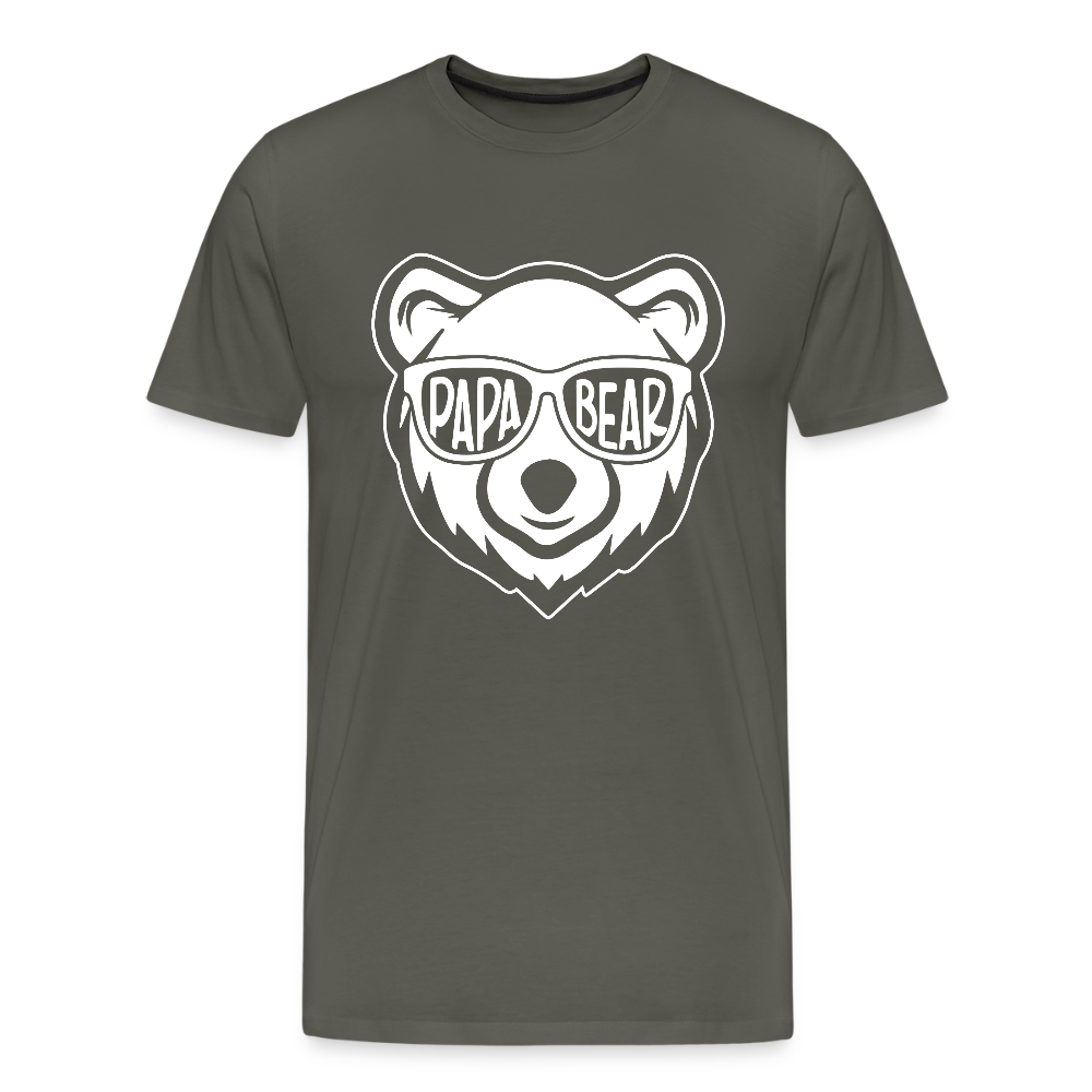 Miesten Spreadshirt Premium T-Paita Papa Bear Printillä - asfaltin