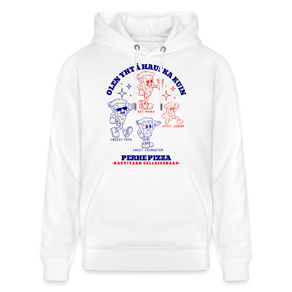 Unisex luomuhuppari Perhe Pizza - valkoinen