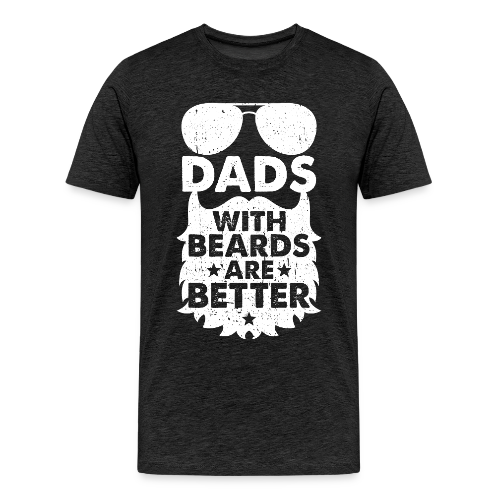 Miesten Spreadshirt Premium T-Paita Dads with beards Printillä - hiilenharmaa