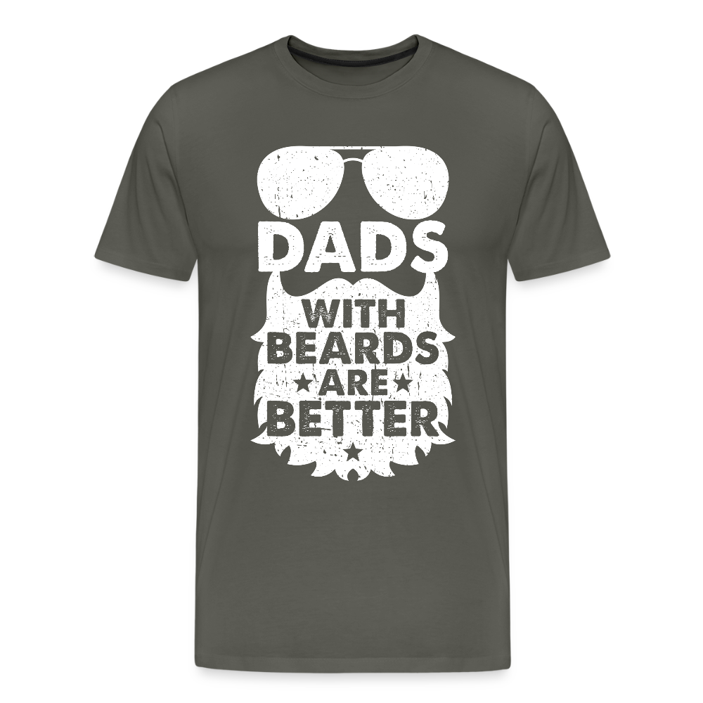 Miesten Spreadshirt Premium T-Paita Dads with beards Printillä - asfaltin
