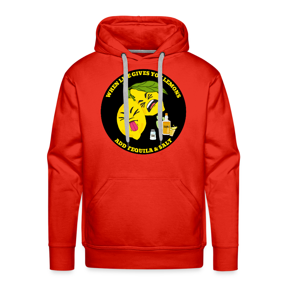 Miesten Premium huppari When life gives lemons black - punainen