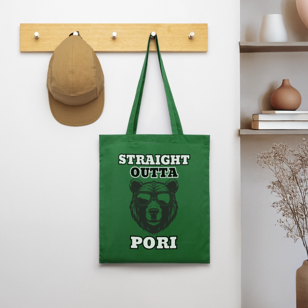 Kangaskassi Straight Outta Pori Mustavalkoinen - kuusi