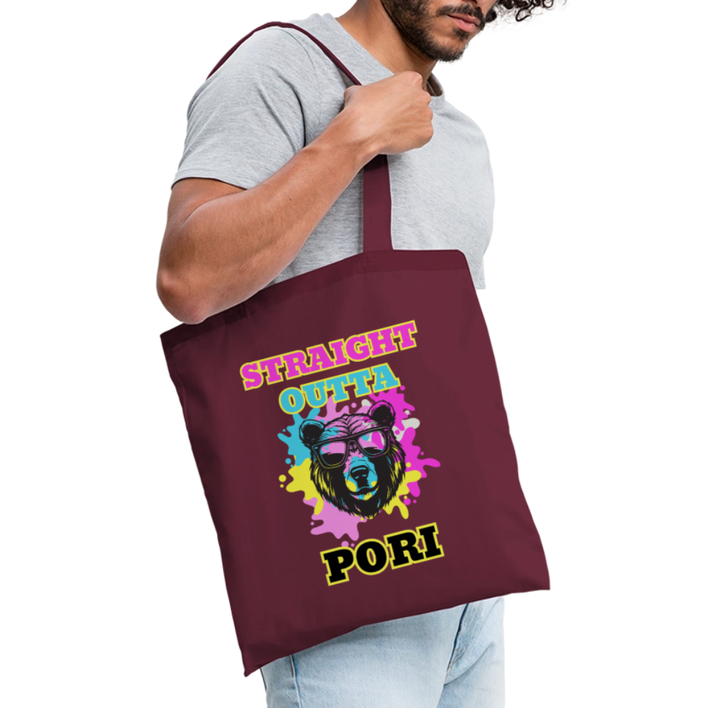 Kangaskassi Straight Outta Pori Värikäs - burgundin punainen