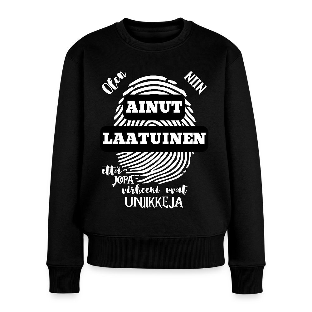 Naisten Premium collegepaita Ainutlaatuinen - musta