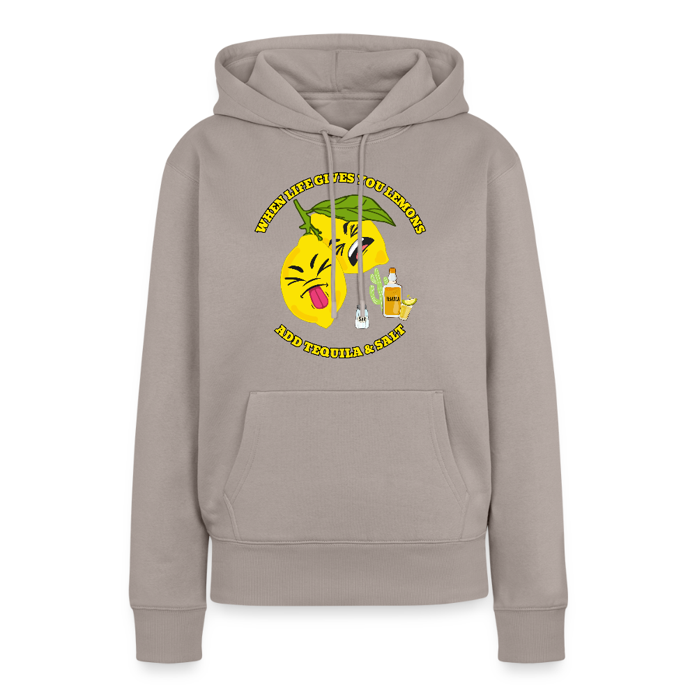 Naisten Premium huppari When life gives lemons - taupe